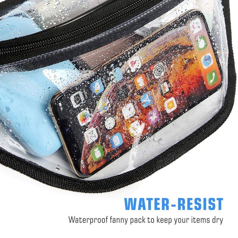 BuyAgain Clear Fanny Pack, BuyAgain Clear Transparent Waterproof Stadium Approved Waist Fashion Pouch Bag for Women Men Concerts Work office Sports Travel and Daily Use - Image 5